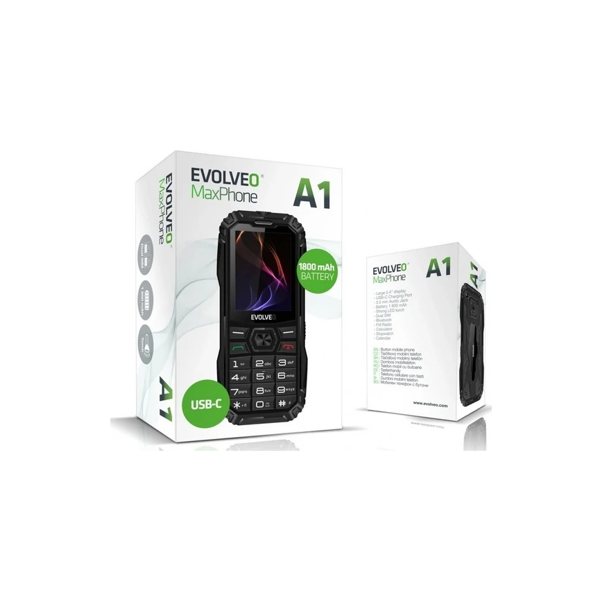 Evolveo - MaxPhone A1 τηλέφωνο με φυσικά πλήκτρα Dual SIM μαύρο