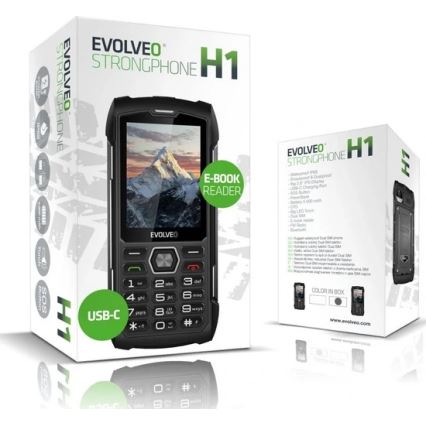 Evolveo - StrongPhone H1, αδιάβροχο Dual SIM τηλέφωνο μαύρο/ασημί