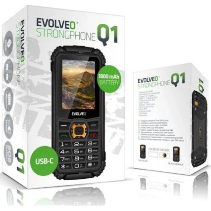 Evolveo - StrongPhone Q1 αδιάβροχο Dual SIM τηλέφωνο μαύρο/πορτοκαλί