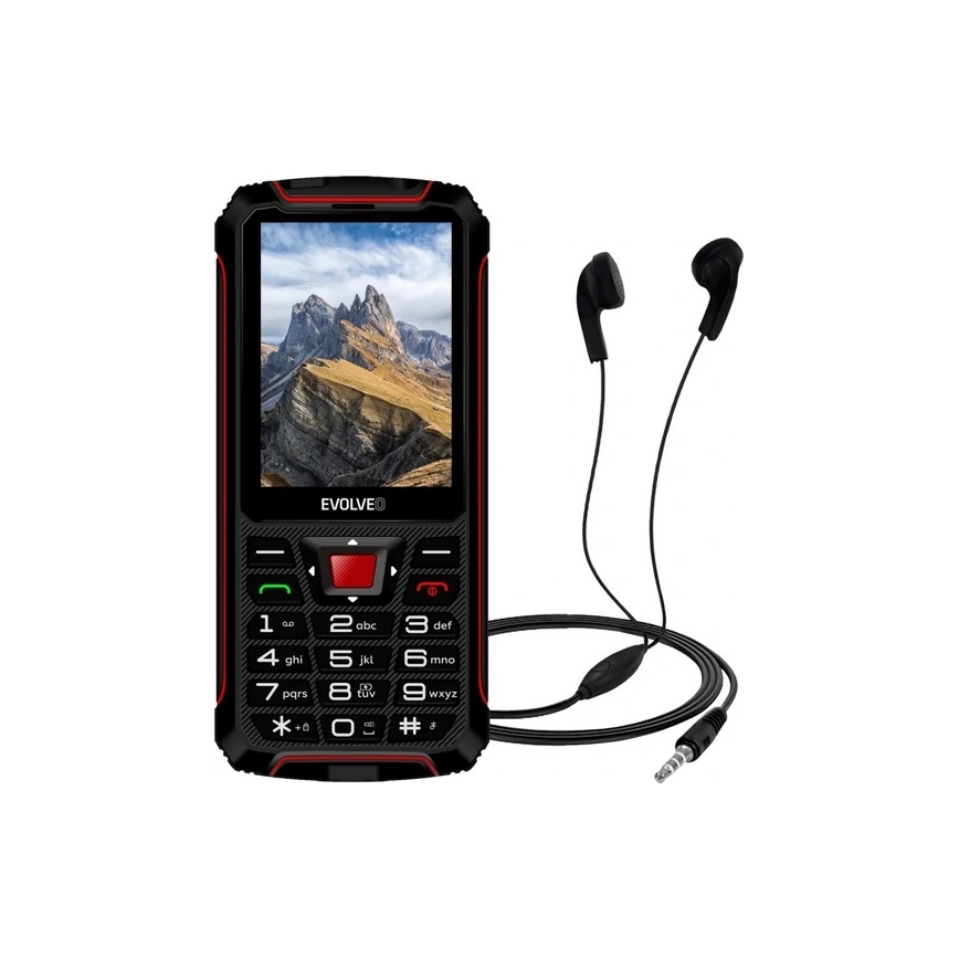 Evolveo - StrongPhone W4 αδιάβροχο κινητό Dual SIM, μαύρο/κόκκινο