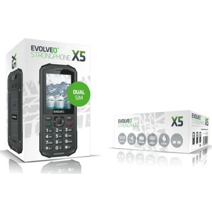 Evolveo - StrongPhone X5 αδιάβροχο Dual SIM τηλέφωνο μαύρο/γκρι