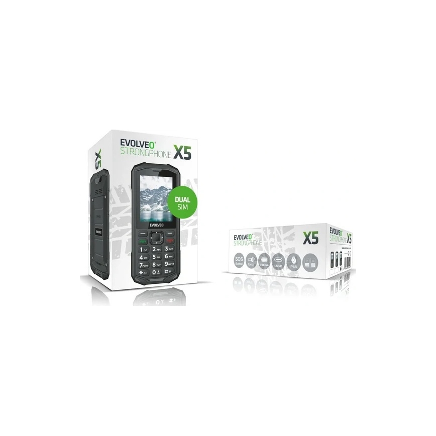 Evolveo - StrongPhone X5 αδιάβροχο Dual SIM τηλέφωνο μαύρο/γκρι