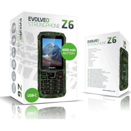 Evolveo - StrongPhone Z6, αδιάβροχο Dual SIM τηλέφωνο σε κυνηγετικό καμουφλάζ