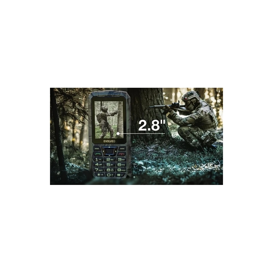 Evolveo - StrongPhone Z6, αδιάβροχο Dual SIM τηλέφωνο σε κυνηγετικό καμουφλάζ