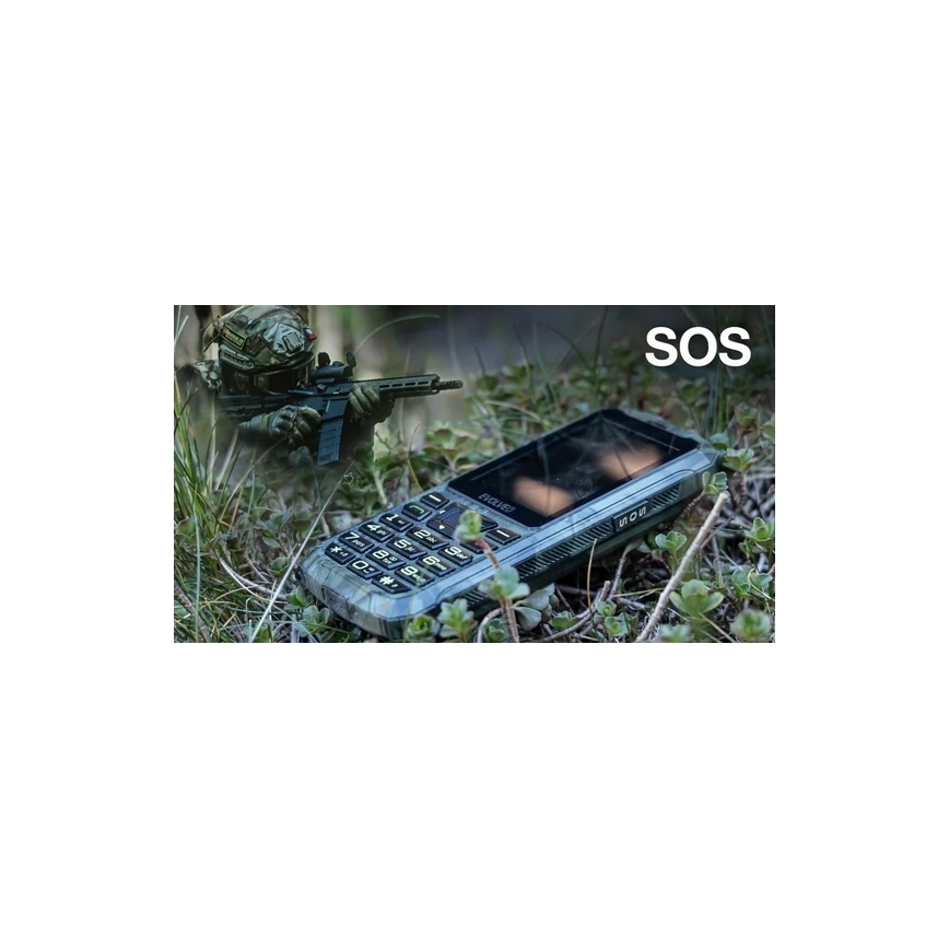 Evolveo - StrongPhone Z6, αδιάβροχο Dual SIM τηλέφωνο σε κυνηγετικό καμουφλάζ