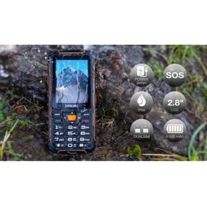 Evolveo - StrongPhone Z6 αδιάβροχο Dual SIM τηλέφωνο μαύρο/πορτοκαλί