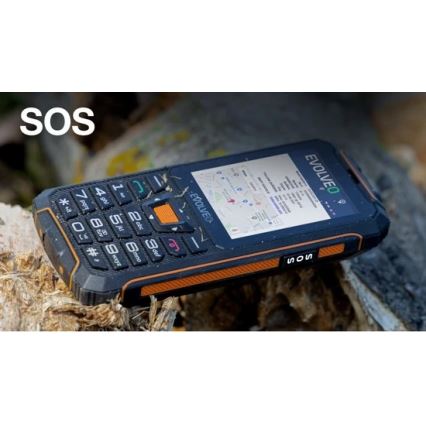 Evolveo - StrongPhone Z6, αδιάβροχο κινητό τηλέφωνο Dual SIM, μαύρο/πορτοκαλί