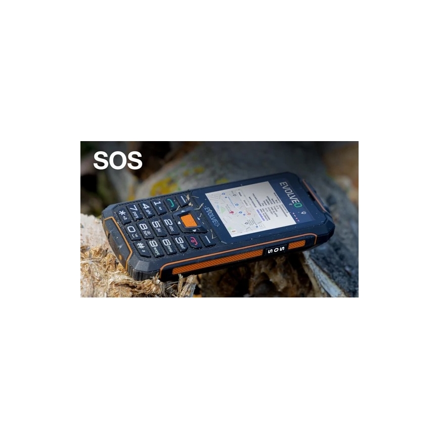 Evolveo - StrongPhone Z6, αδιάβροχο κινητό τηλέφωνο Dual SIM, μαύρο/πορτοκαλί