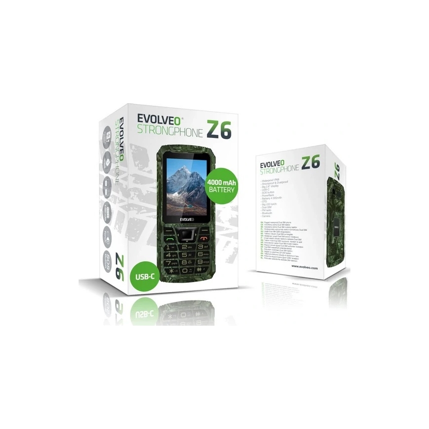 Evolveo - StrongPhone Z6 αδιάβροχο τηλέφωνο με διπλή SIM σε κυνηγετικό καμουφλάζ