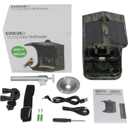 Evolveo - StrongVision BirdFeeder - έξυπνη ταΐστρα για πουλιά με κάμερα και ηλιακά πάνελ