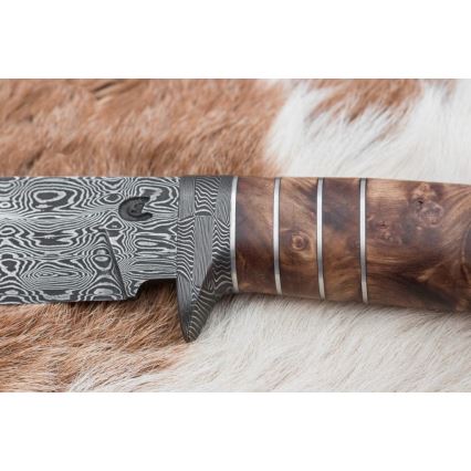 Exclusive μαχαίρι Δαμασκού 14,4 cm καστανιά/δόντι μαμούθ