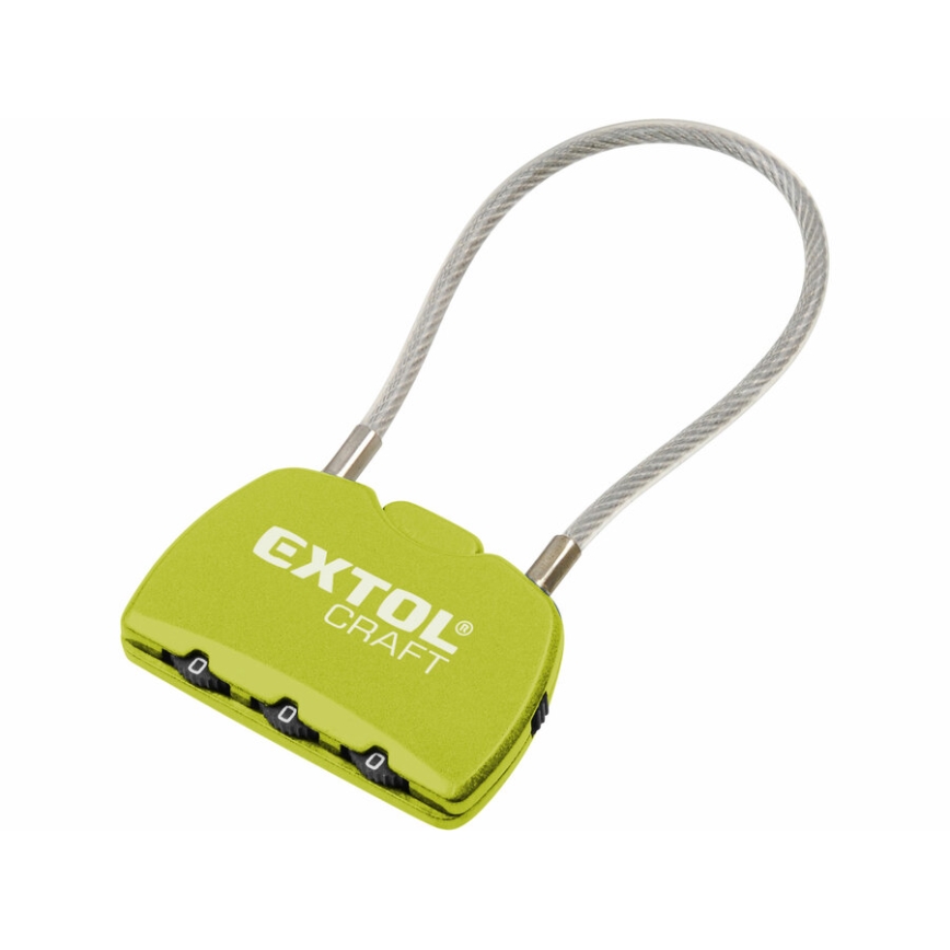 Extol - Λουκέτο συνδυασμού με συρματόσχοινο και τριψήφιο κωδικό