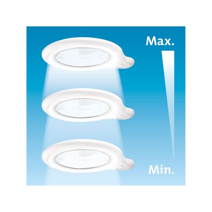 Extol - LED Ρυθμιζόμενη Επιτραπέζια Λάμπα με Μεγεθυντικό Φακό LED/10W/230V Λευκή