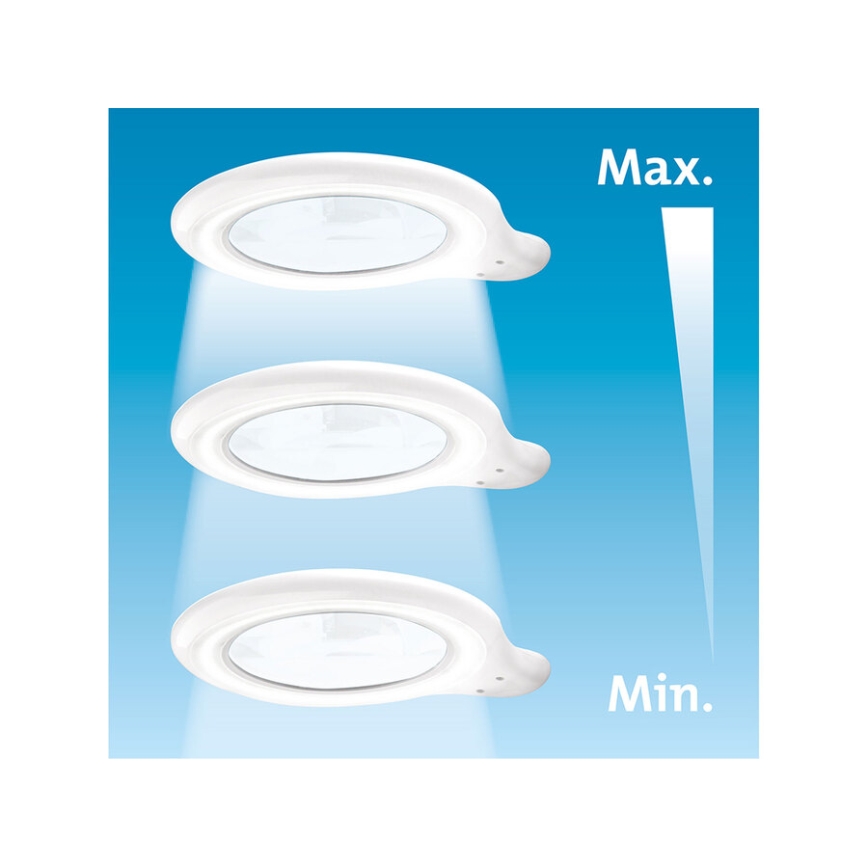 Extol - LED Ρυθμιζόμενη Επιτραπέζια Λάμπα με Μεγεθυντικό Φακό LED/10W/230V Λευκή