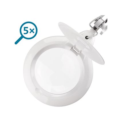 Extol - LED Ρυθμιζόμενη Επιτραπέζια Λάμπα με Μεγεθυντικό Φακό LED/10W/230V Λευκή