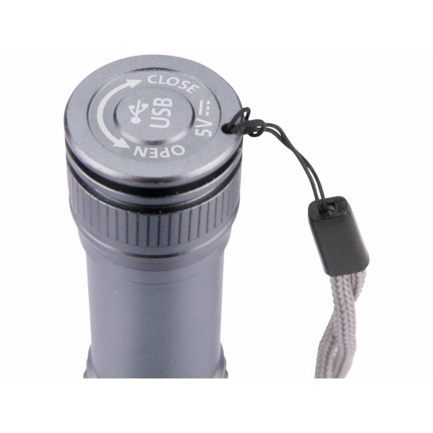 Extol - LED Επαναφορτιζόμενος φακός LED/2000 mAh/3,7V ματ χρώμιο