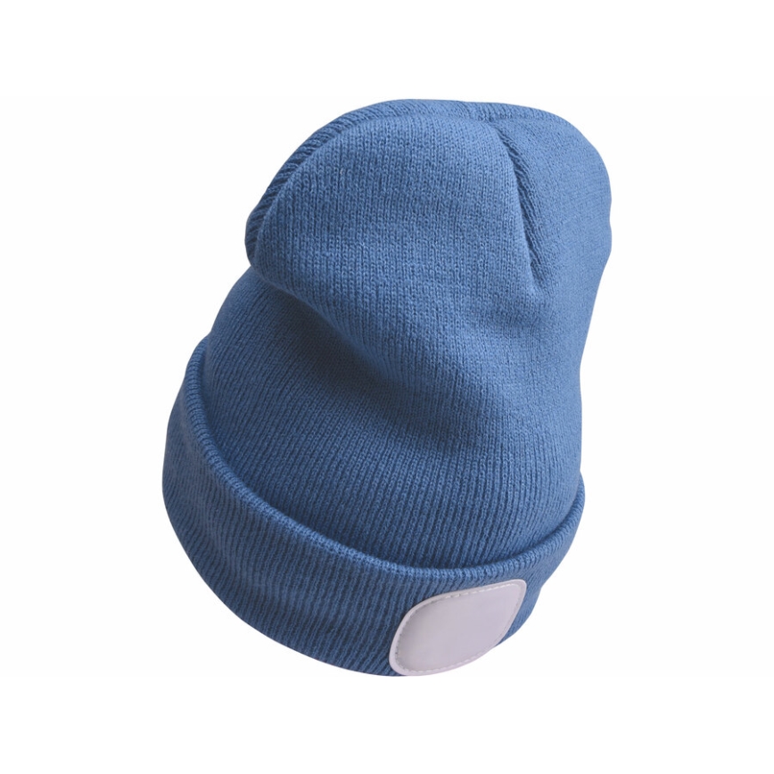 Extol - Σκούφος με φακό κεφαλής και USB φόρτιση 300 mAh μπλε μέγεθος UNI