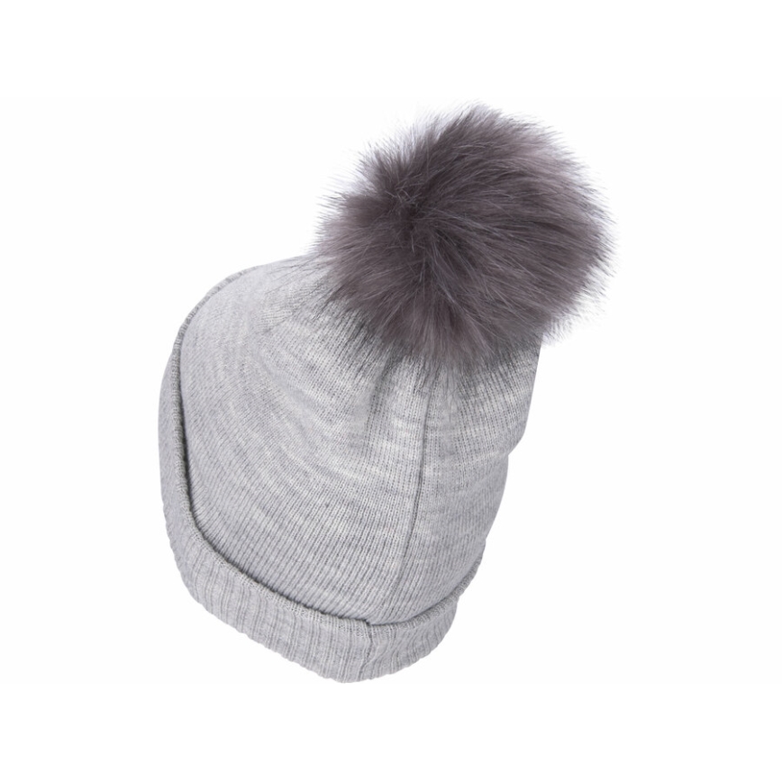 Extol - Σκούφος με φακό κεφαλής και USB φόρτιση 300 mAh γκρι με φουντίτσα μέγεθος UNI