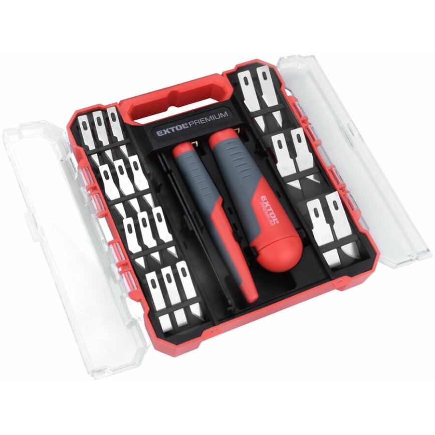 Extol Premium - Σετ μαχαιρια χάραξης με λεπίδες 21 τμχ