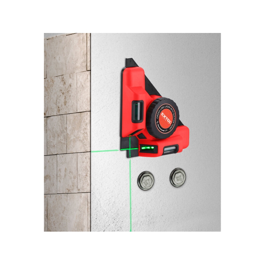 Extol Premium - Γωνιόμετρο λέιζερ 90° με ηλεκτρική βεντούζα 5V/1000 mAh