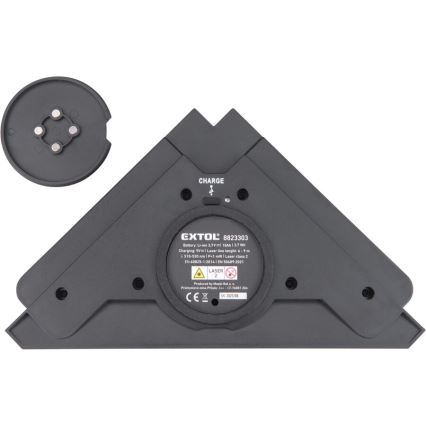 Extol Premium - Γωνιόμετρο λέιζερ 90° με ηλεκτρική βεντούζα 5V/1000 mAh