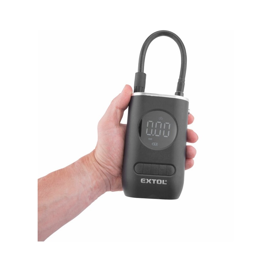Extol Premium - Ψηφιακό κομπρεσέρ αέρος 4000 mAh 7,4V μαύρο