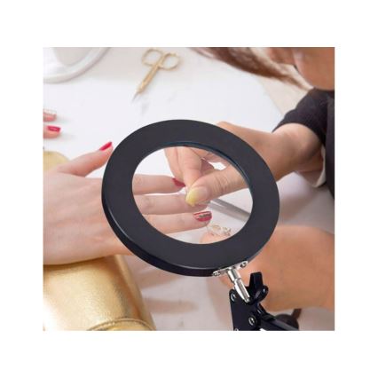 Extol - Ρυθμιζόμενο LED επιτραπέζιο φωτιστικό με μεγεθυντικό φακό LED/8W/5V 2900/4500/7500K μαύρο