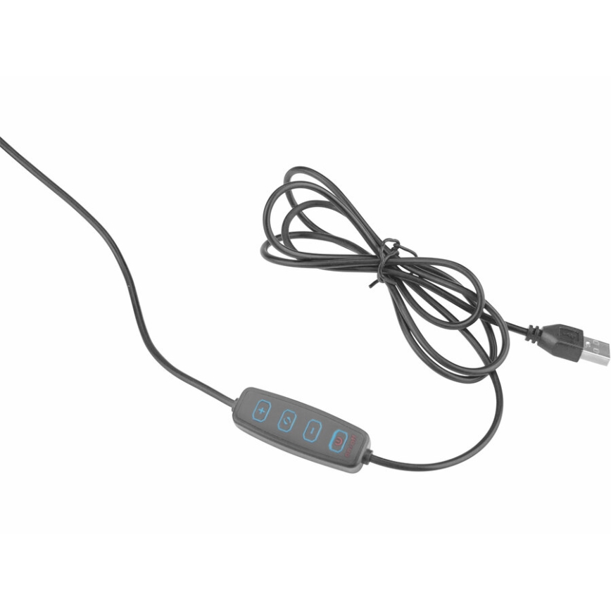 Extol - Ρυθμιζόμενο LED επιτραπέζιο φωτιστικό με μεγεθυντικό φακό LED/8W/5V 2900/4500/7500K μαύρο