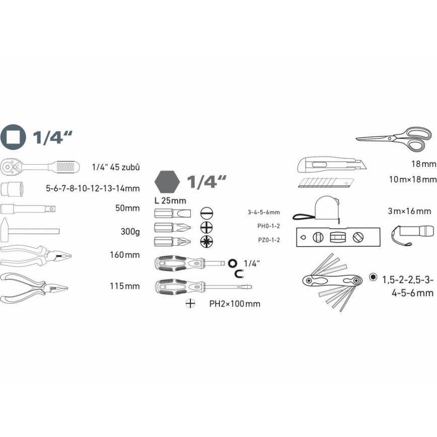 Extol - Εργαλειοθήκη 47 τμχ