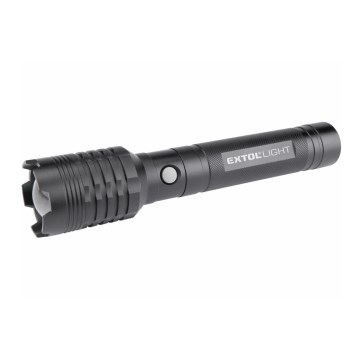 Extol - Επαναφορτιζόμενος φακός LED με powerbank LED/60W/4000 mAh/5V 4000 lm μαύρο