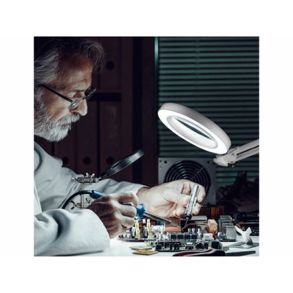 Extol - Επιτραπέζια λάμπα dimming LED με ένα magnifying Γυαλί LED/8W/5V 2900/4500/7500K λευκό