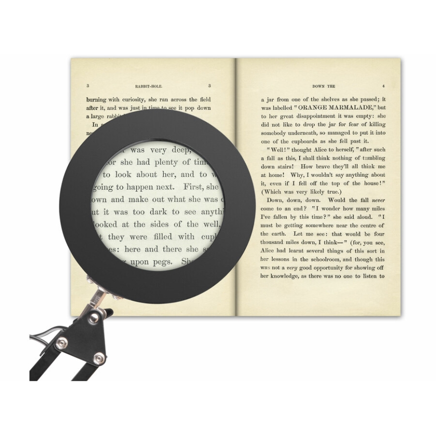 Extol - Επιτραπέζια λάμπα dimming LED με ένα magnifying Γυαλί LED/8W/5V 2900/4500/7500K μαύρο