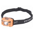 Extol - Φακός κεφαλής LED με αισθητήρα LED/3W/1200 mAh/3,7V πορτοκαλί/μαύρο
