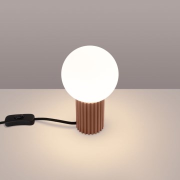 Eπιτραπέζιο φωτιστικό HALO 1xG9/8W/230V διάμετρος 12 cm καφέ