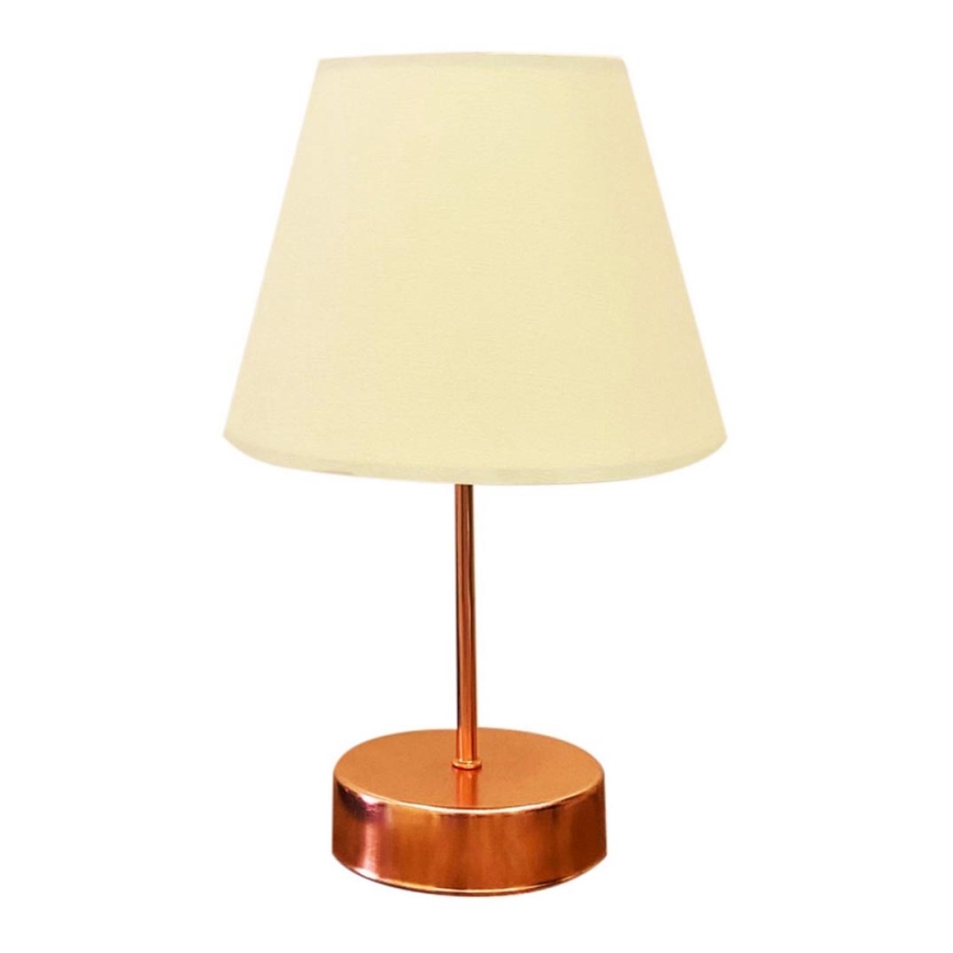 Eπιτραπέζια λάμπα 1xE27/60W/230V μπεζ/χαλκός