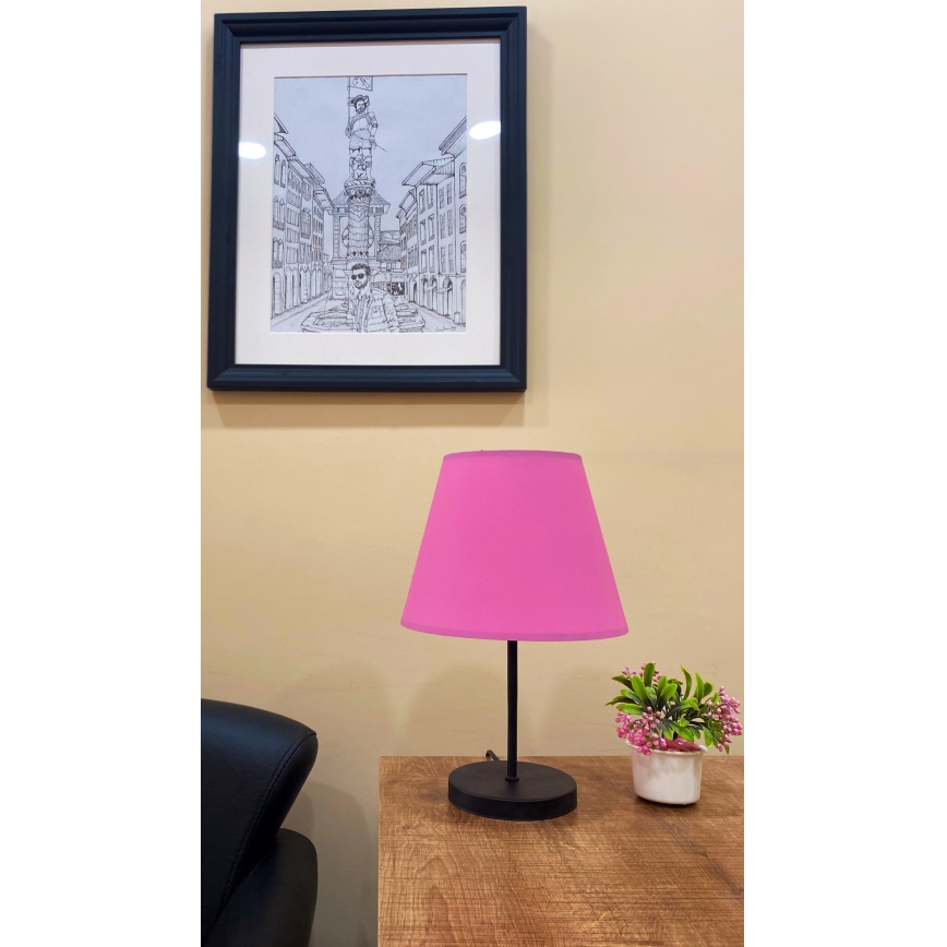 Eπιτραπέζια λάμπα 1xE27/60W/230V ροζ/μαύρο