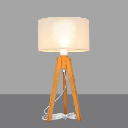 Eπιτραπέζια λάμπα ALBA 1xE27/15W/230V κρεμ/δρυς