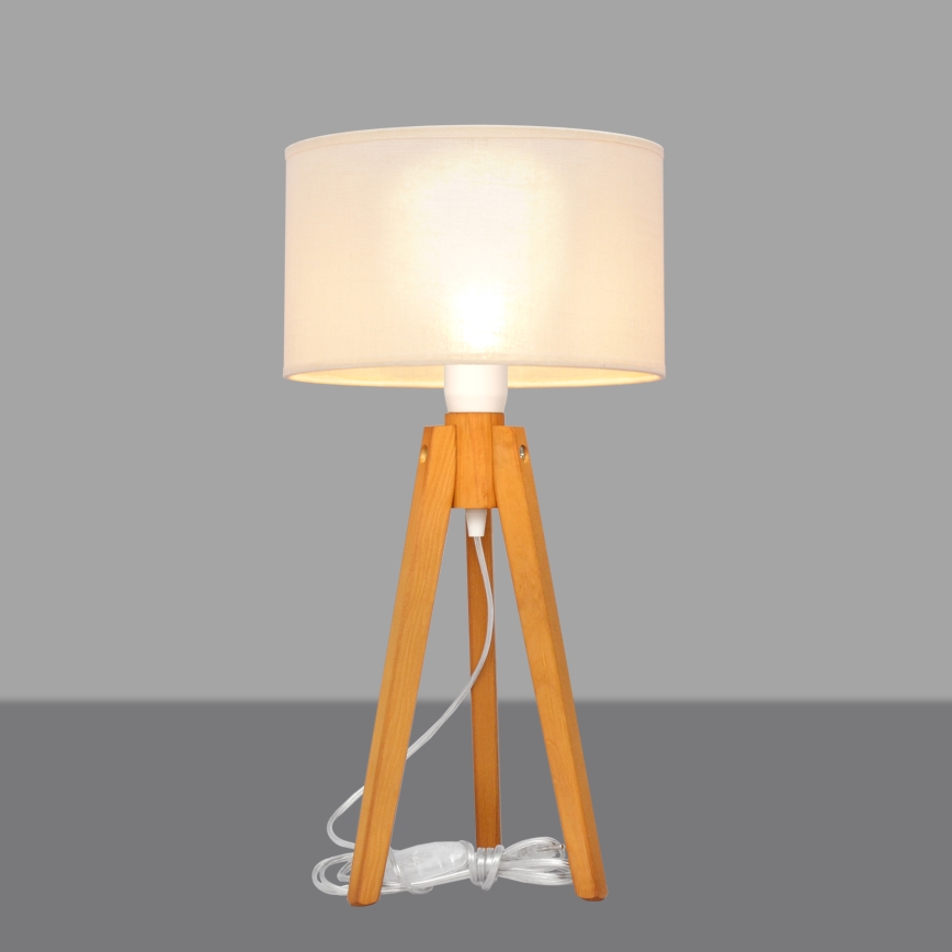 Eπιτραπέζια λάμπα ALBA 1xE27/15W/230V κρεμ/δρυς