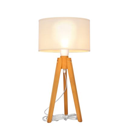 Eπιτραπέζια λάμπα ALBA 1xE27/15W/230V κρεμ/δρυς