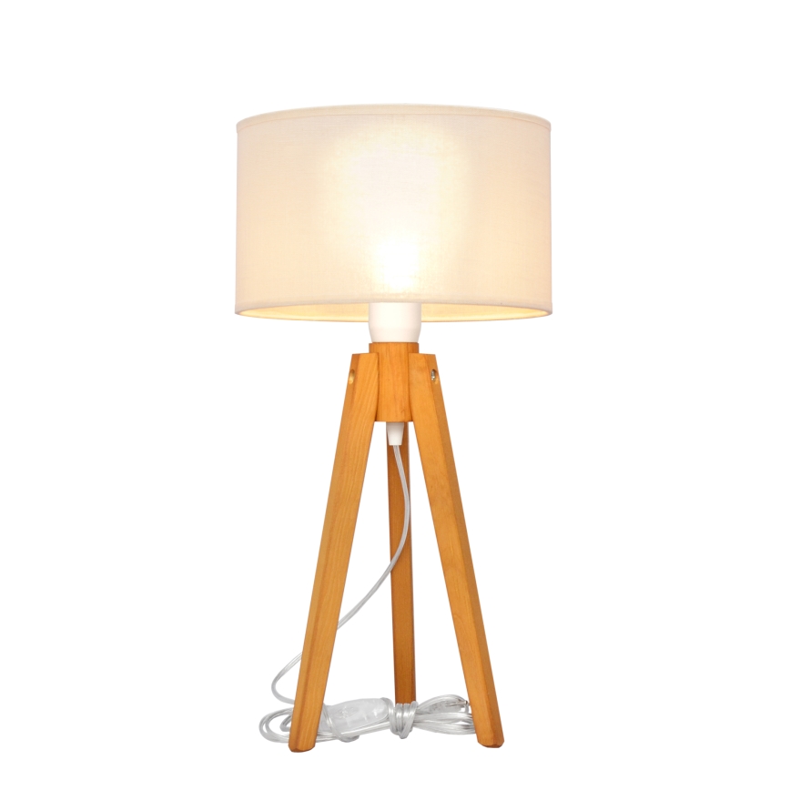 Eπιτραπέζια λάμπα ALBA 1xE27/15W/230V κρεμ/δρυς