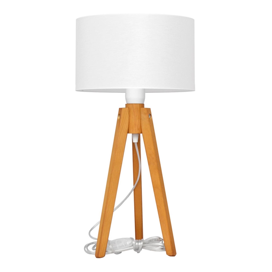 Eπιτραπέζια λάμπα ALBA 1xE27/15W/230V λευκό/δρυς