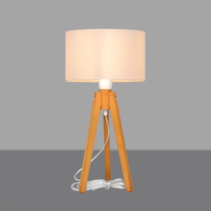 Eπιτραπέζια λάμπα ALBA 1xE27/15W/230V λευκό/δρυς