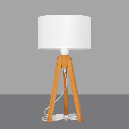 Eπιτραπέζια λάμπα ALBA 1xE27/15W/230V λευκό/δρυς
