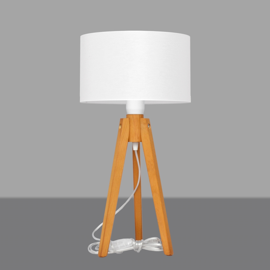 Eπιτραπέζια λάμπα ALBA 1xE27/15W/230V λευκό/δρυς