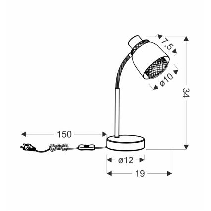 Eπιτραπέζια λάμπα ALEKSANDRIA 1xE14/40W/230V μαύρο/χρυσαφί