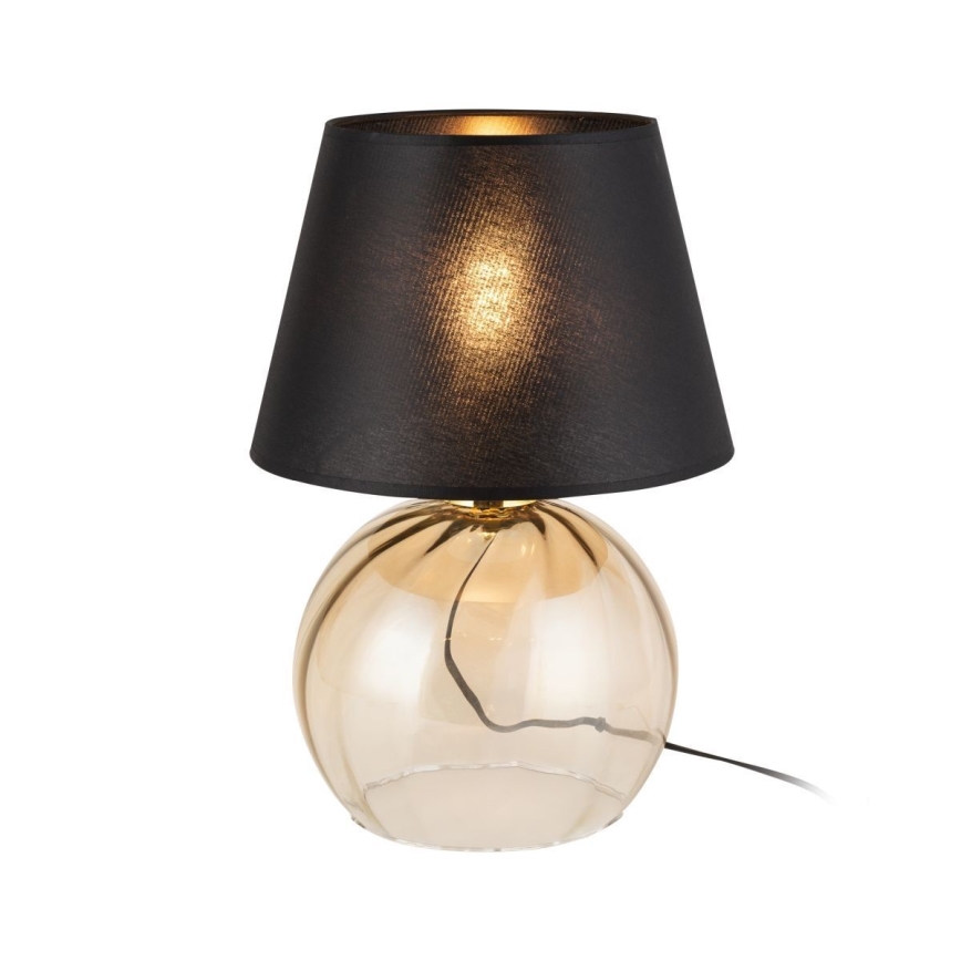 Eπιτραπέζια λάμπα AUREA 1xE27/15W/230V μαύρο/μπεζ