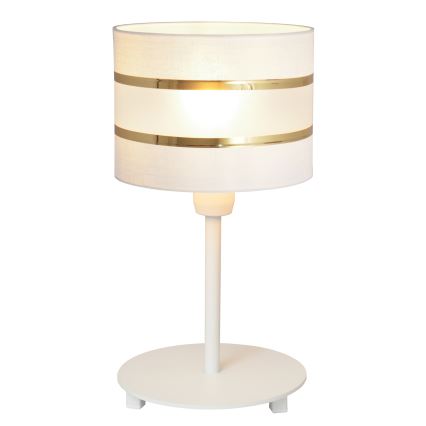 Eπιτραπέζια λάμπα HELEN 1xE27/15W/230V λευκό/χρυσαφί