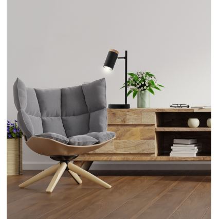 Eπιτραπέζια λάμπα LAGOS 1xGU10/15W/230V μαύρο/καφέ