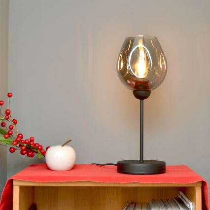 Eπιτραπέζια λάμπα LILI 1xE27/15W/230V μαύρο/γκρι
