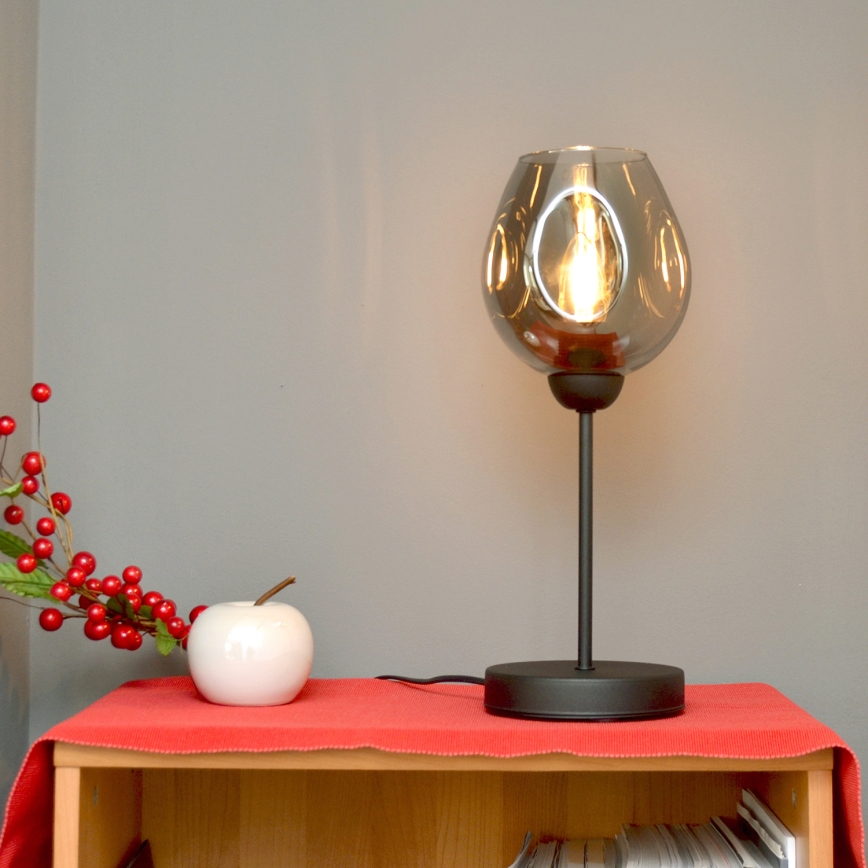 Eπιτραπέζια λάμπα LILI 1xE27/15W/230V μαύρο/γκρι